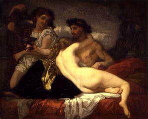 Horace und Lydia figur maler Thomas Couture Ölgemälde